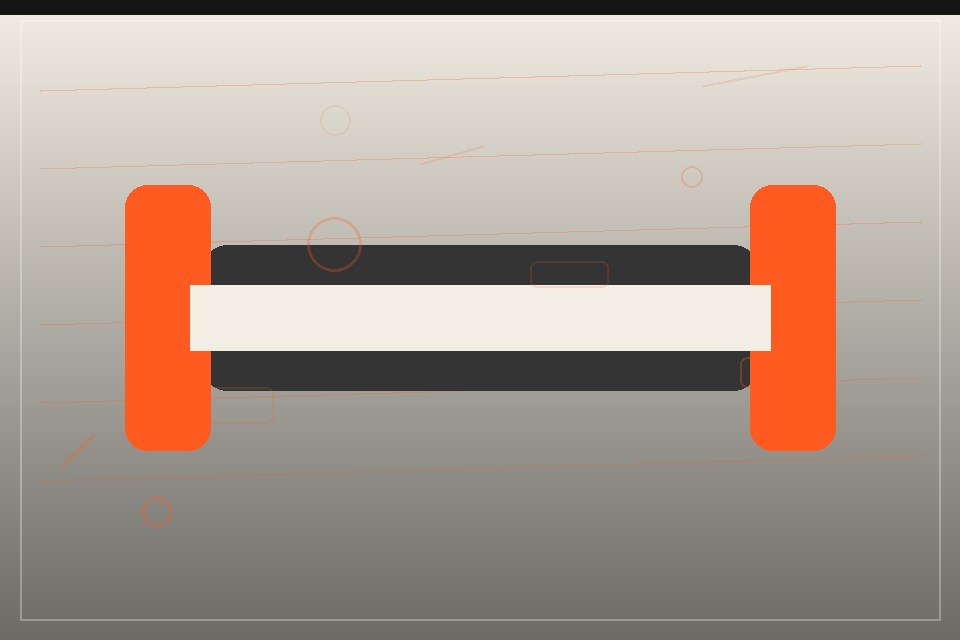 Abstract high-energy gym training space with orange graphic lines and strength equipment