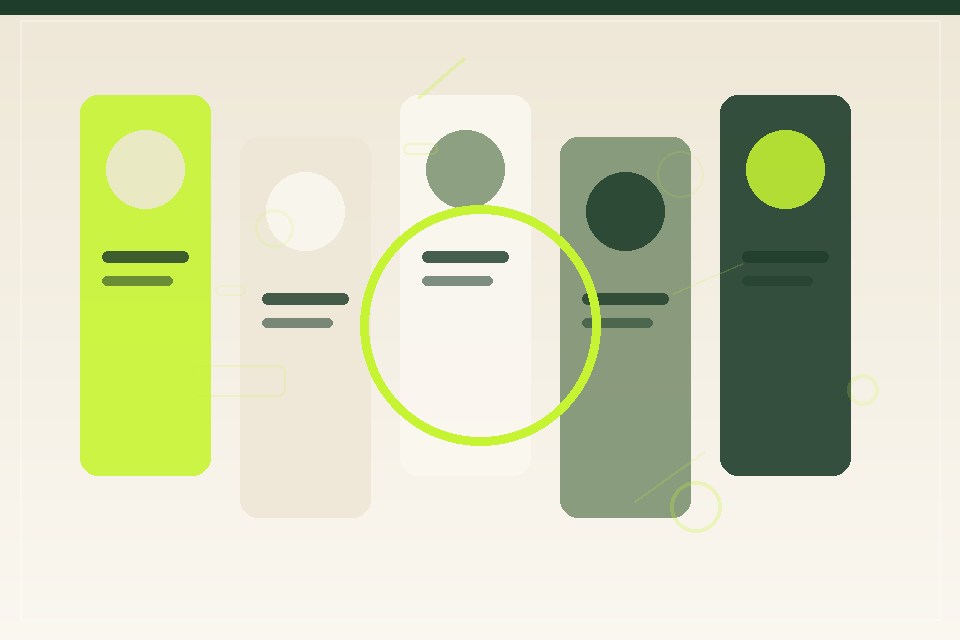 Modular green and ivory components representing a design system